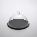 Vague Round Wooden Serving Platter with Acrylic Cover Set 26 cm