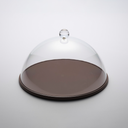 Vague Round Wooden Serving Platter with Acrylic Cover Set 31 cm