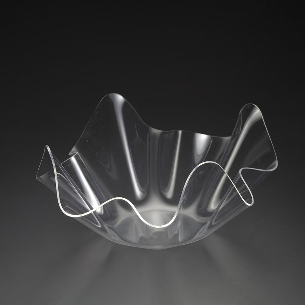 Vague Acrylic Rectangular Fruit Bowl Clear 65 cm