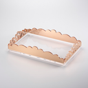 Vague Acrylic Rectangular Laser Tray 25 cm x 40 cm Gold Rose Bronzing