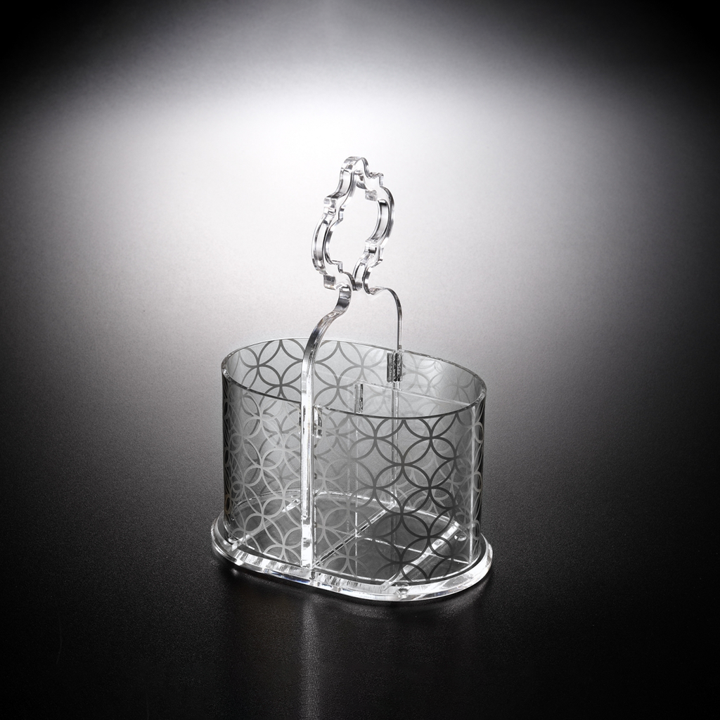 Vague Acrylic Cutlery holder S Silver Print 13.5 cm x 9 cm