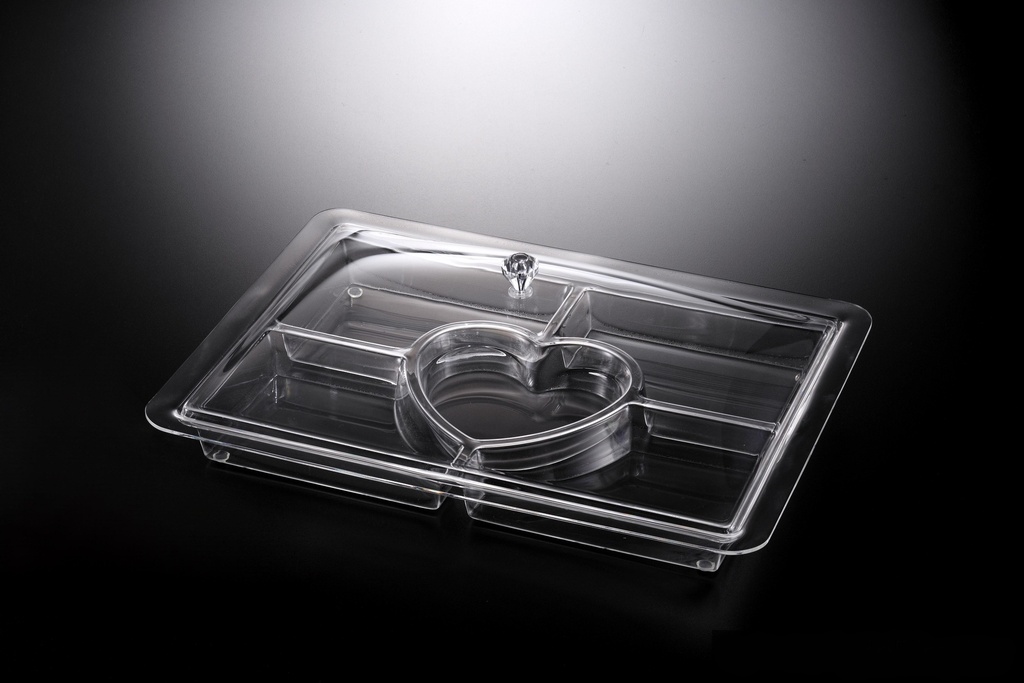 Vague Acrylic Rectangular Serving Set with Dividers