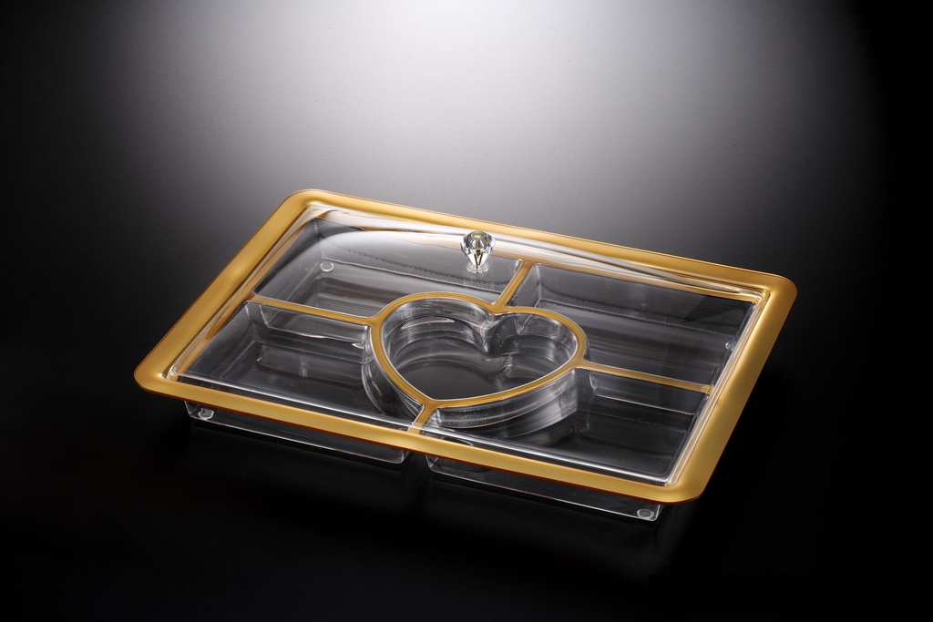 Vague Acrylic Rectangular Serving Set with Dividers