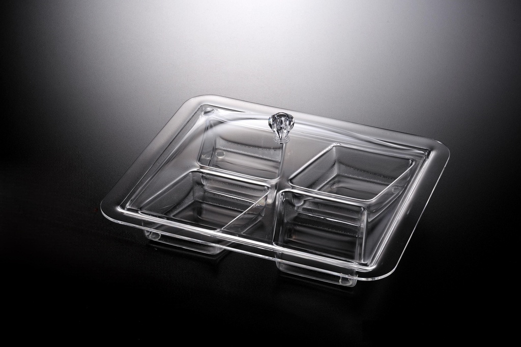 Vague Acrylic Square Serving Set with Dividers