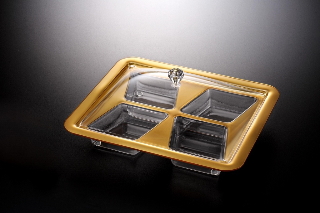 Vague Acrylic Square Serving Set with Dividers