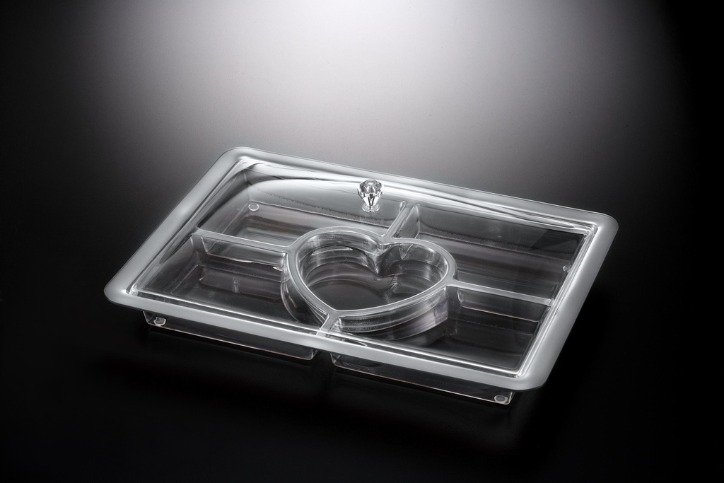 Vague Acrylic Rectangular Serving Set with Dividers