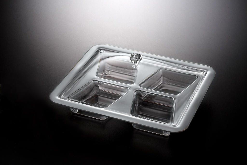 Vague Acrylic Square Serving Set with Dividers