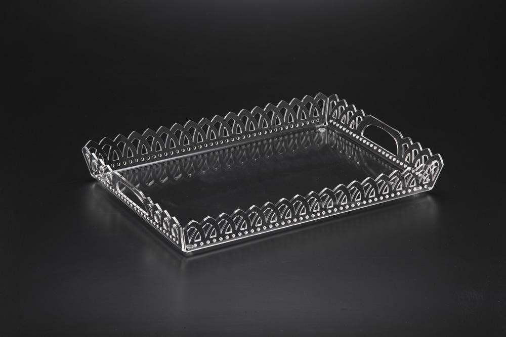 Vague Acrylic Castle Tray Medium Clear