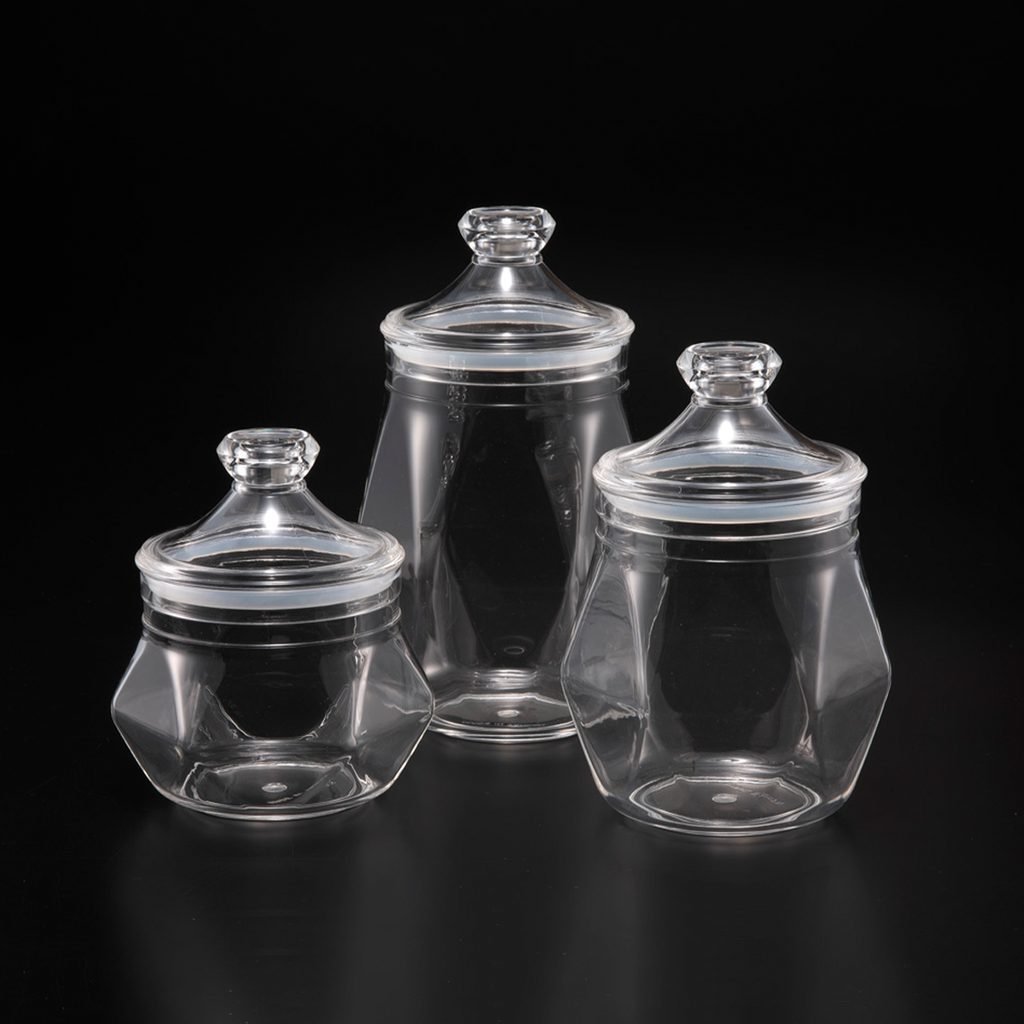 Vague Acrylic Diamond Clear Jar Medium
