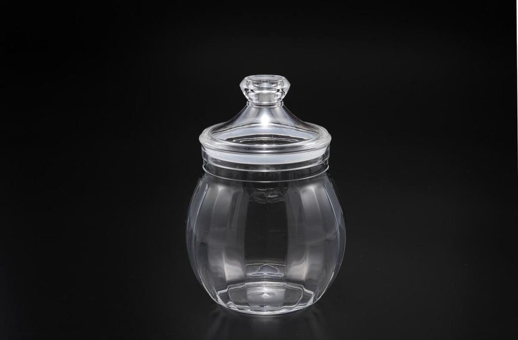 Vague Acrylic Belly Round Clear Jar S