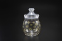 Vague Acrylic Belly Round Jar with Gold Rose S