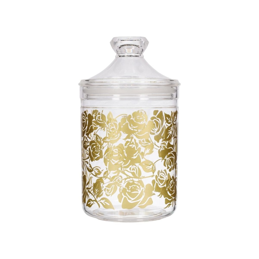Vague Acrylic Long Clear Jar with Gold Rose Medium