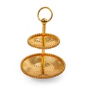 Vague Round 2 Tiers Metal Candy Plates 13/9 cm