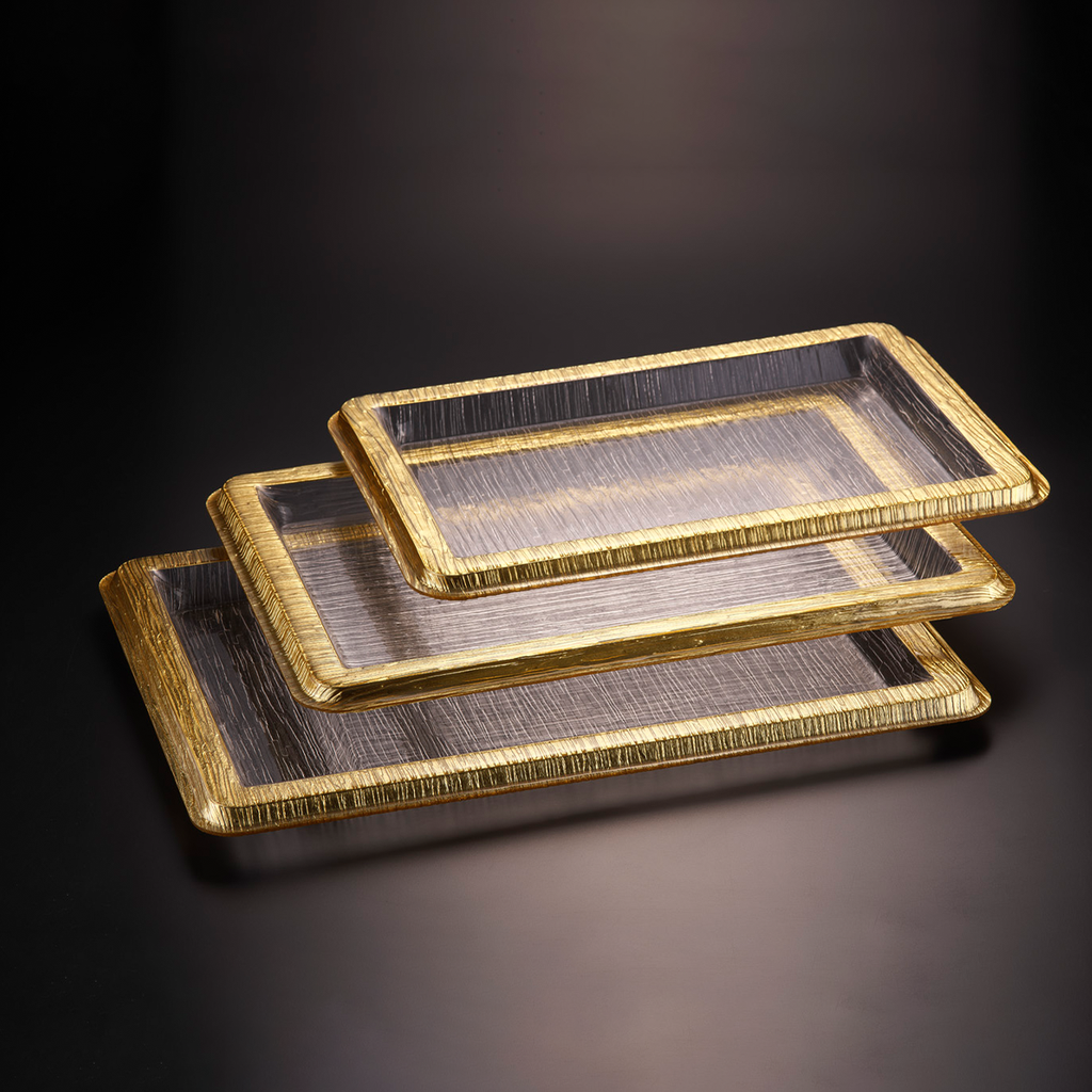 صينية ذهبية من لحاء الأكريليك  60 سم