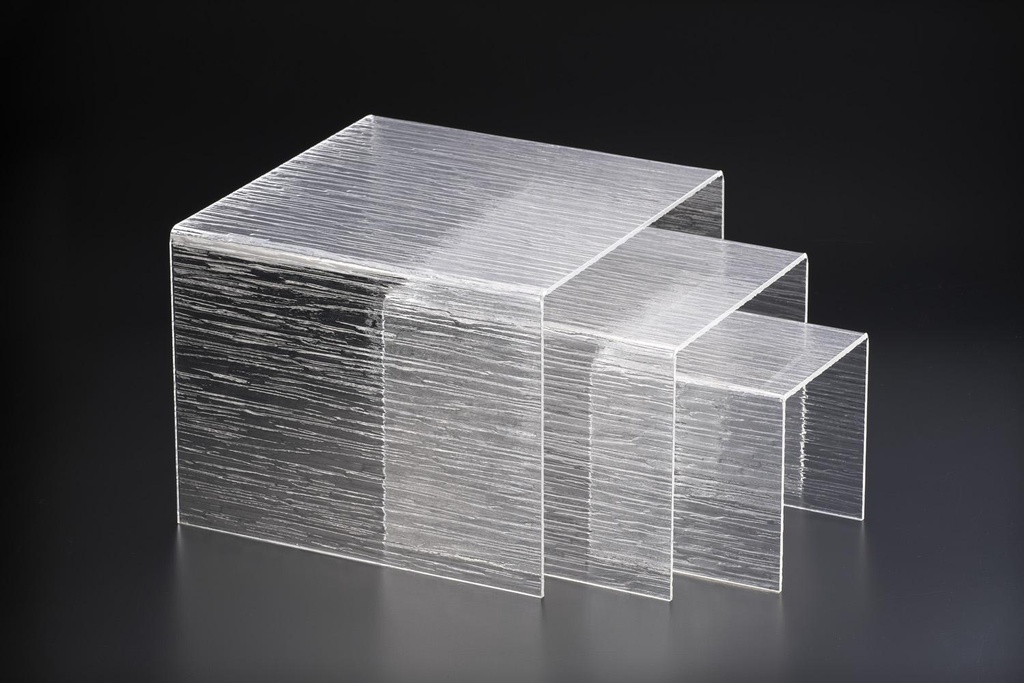 Vague Acrylic Display Cubic Set Bark Clear Taiwan