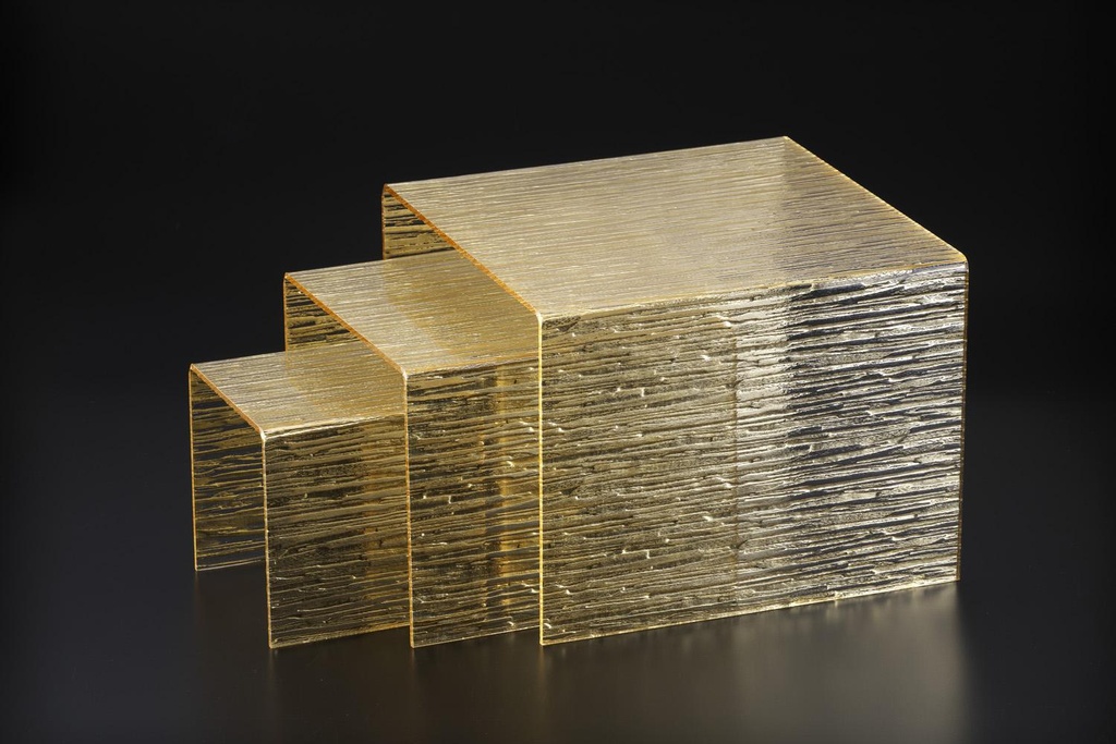 Vague Acrylic Display Cubic Set Bark Gold Lines Taiwan
