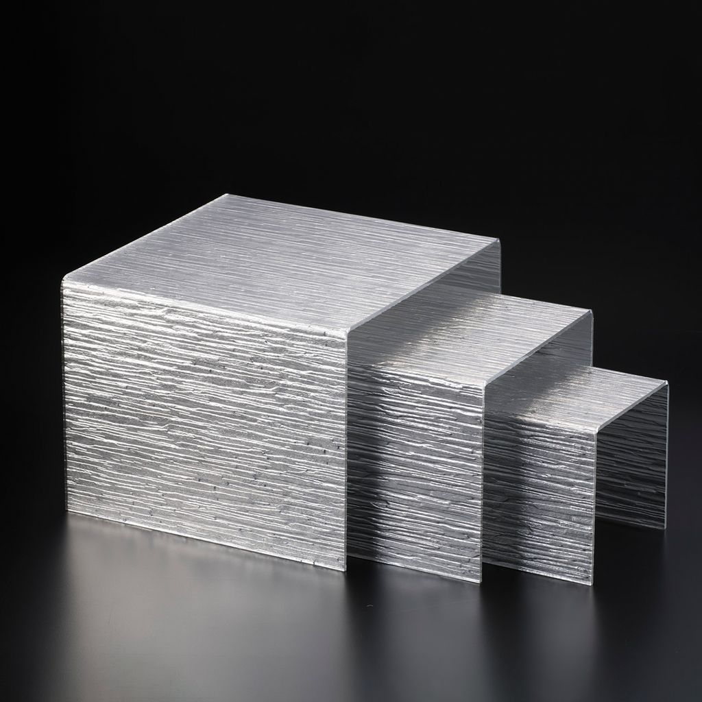 Vague Acrylic Display Cubic Set Bark Silver Taiwan