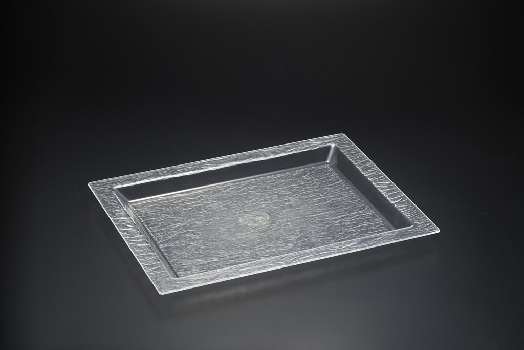 Vague Acrylic Serving Tray Bark Clear 56 cm