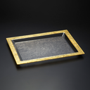 Vague Acrylic Serving Tray Bark Gold 56 cm