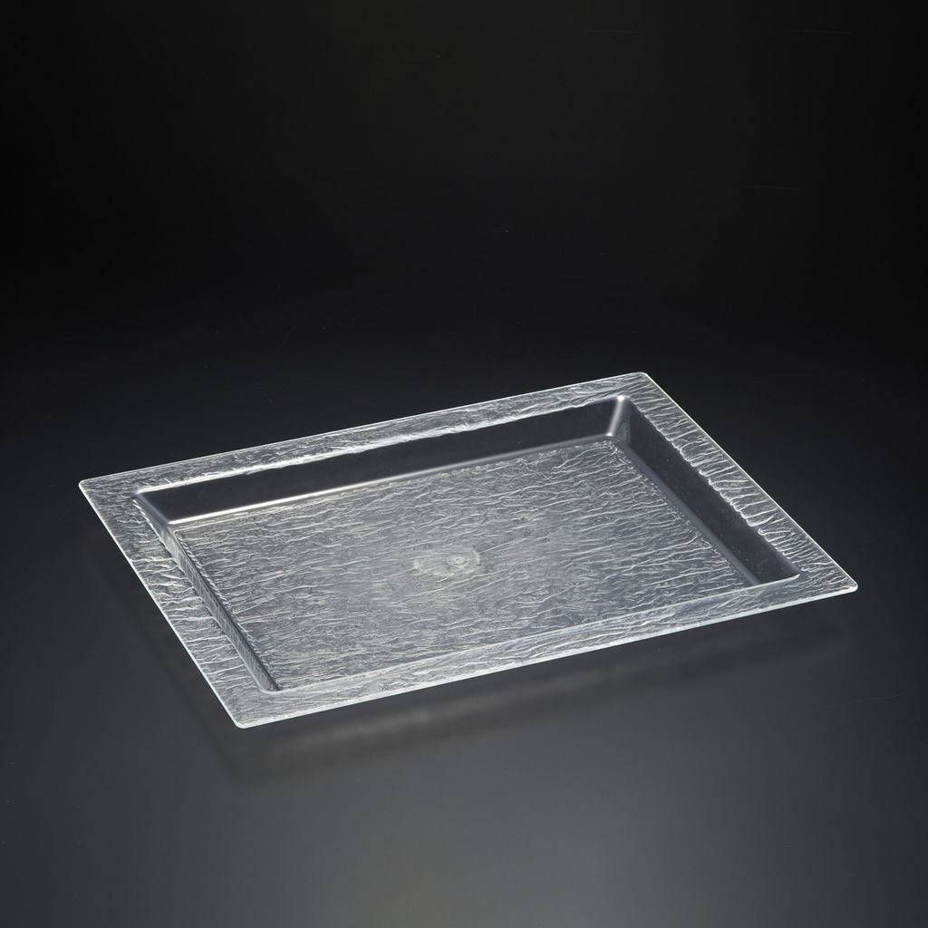 Vague Acrylic Serving Tray Bark Clear 46 cm