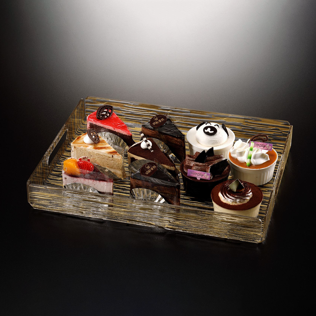 Vague Basic Tray Bark Golden Lines 40 cm