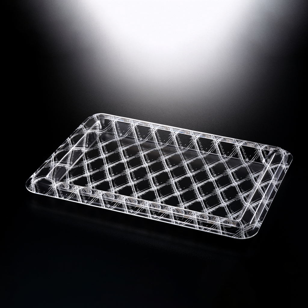 Vague Acrylic Rectangular Tray 55 cm White Design