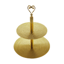Vague Golden Metal 2 Tier Candy Tray with Handle 24 cm