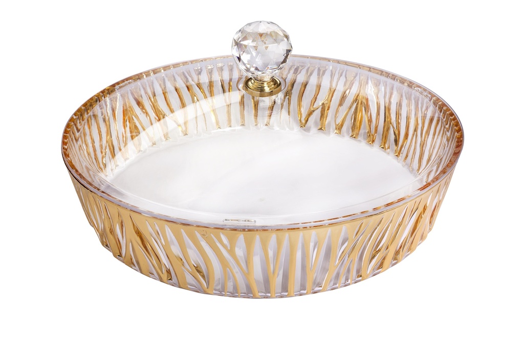 Vague Round Acrylic Candy Box withCover 30.5 cm