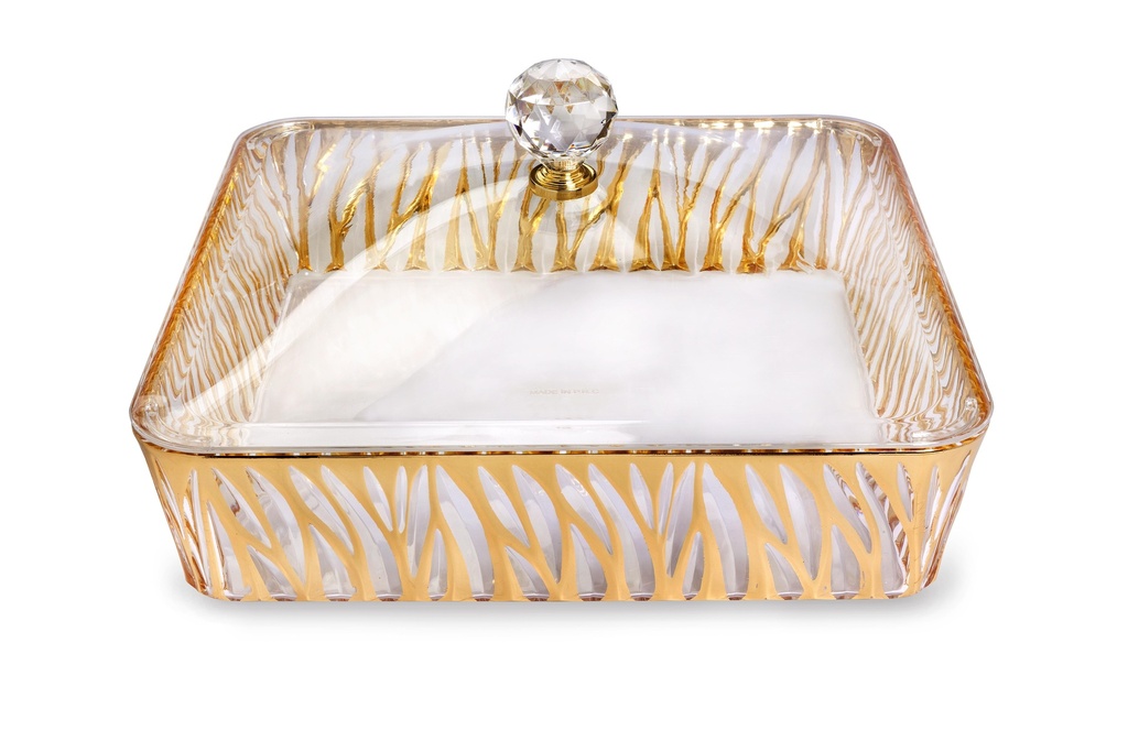 Vague Square Acrylic Candy Box withCover 27.2 cm