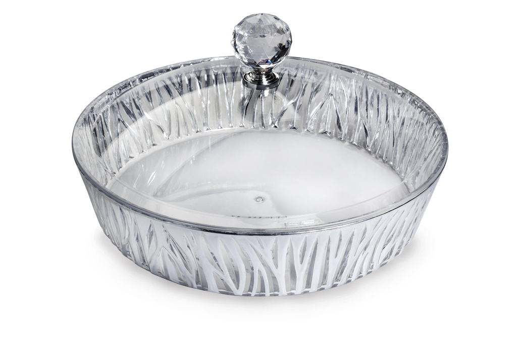 Vague Round Acrylic Candy Box withCover 30.5 cm x 30.5 cm