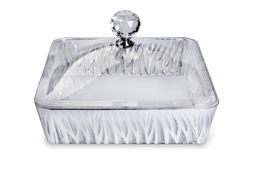 Vague Square Acrylic Candy Box withCover 22.2 cm x 22.2 cm
