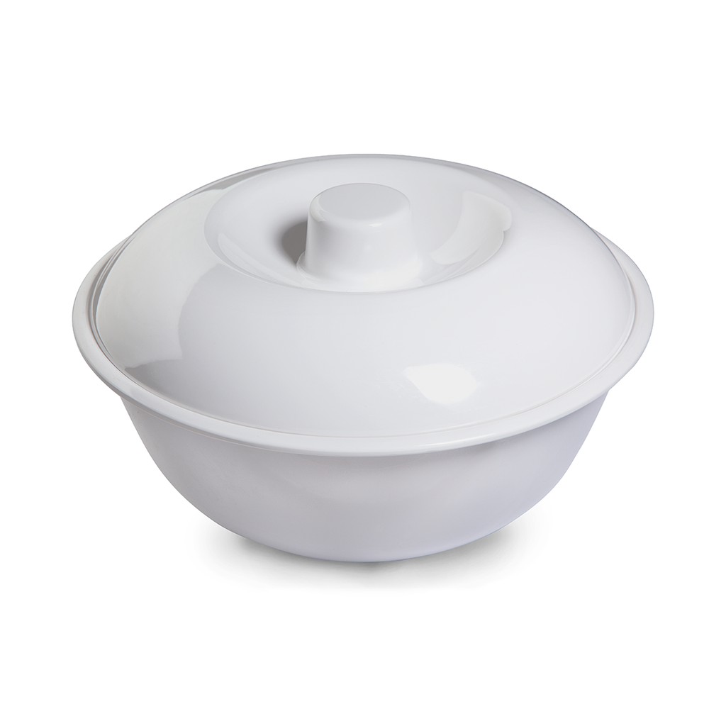Vague Melamine Soup Bowl with Lid 10"