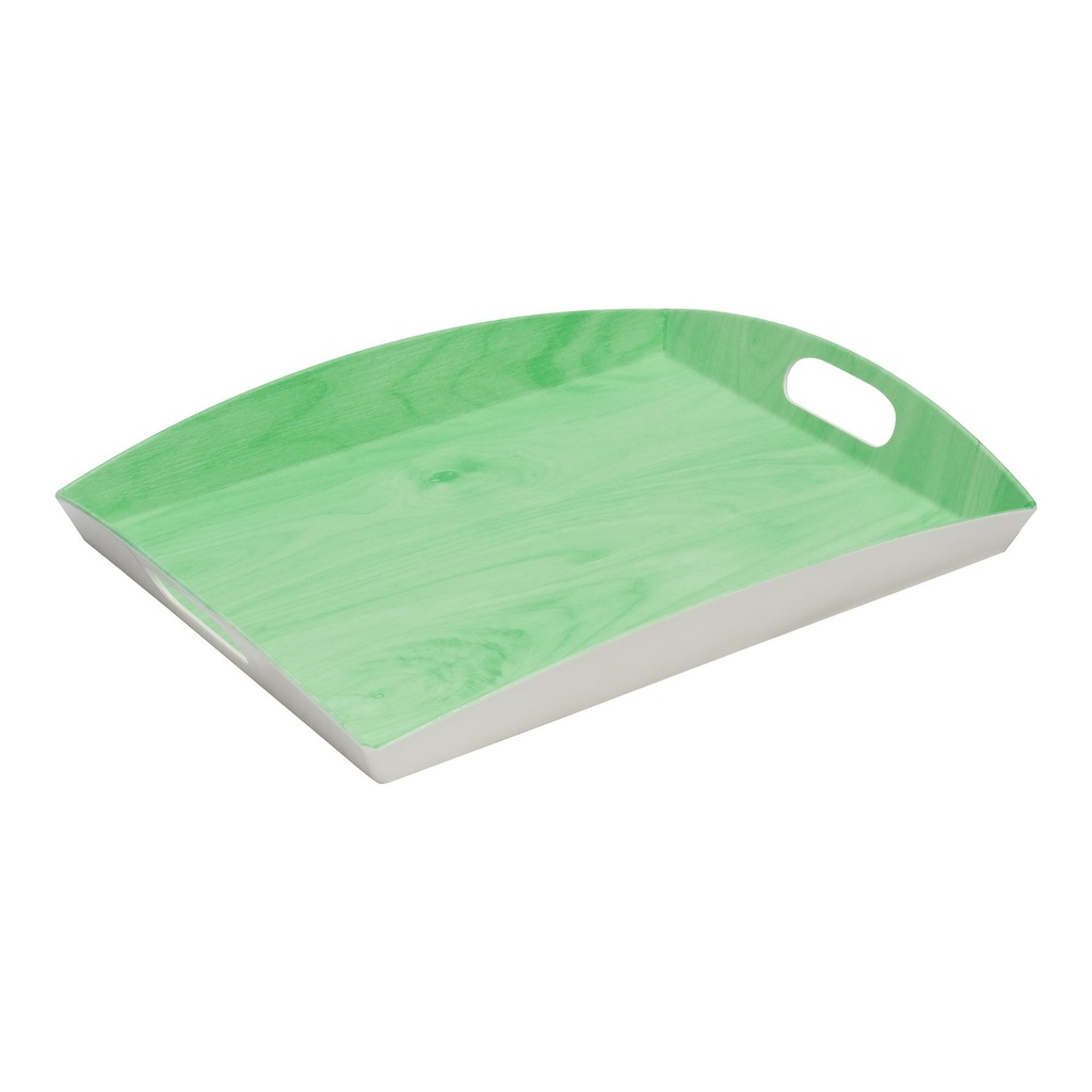 Vague Melamine Green 2 Handle Tray 15"