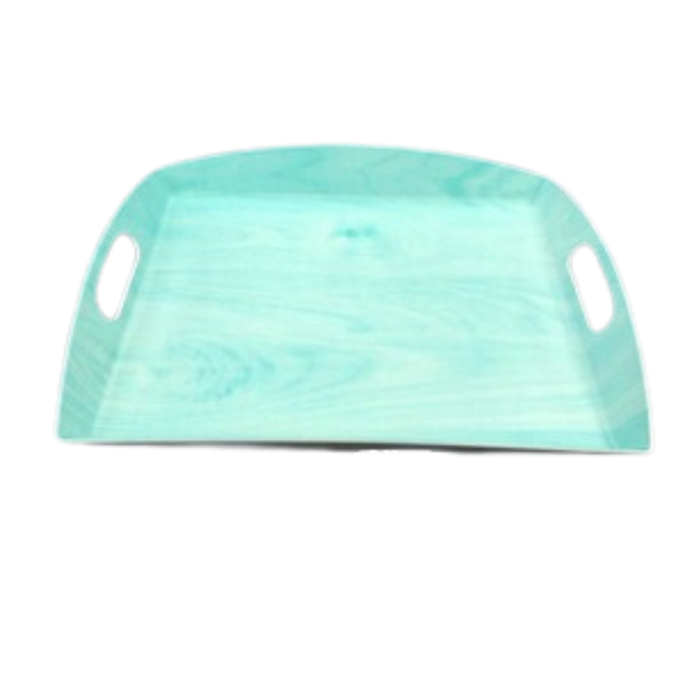 Vague Melamine Blue 2 Handle Tray 15"