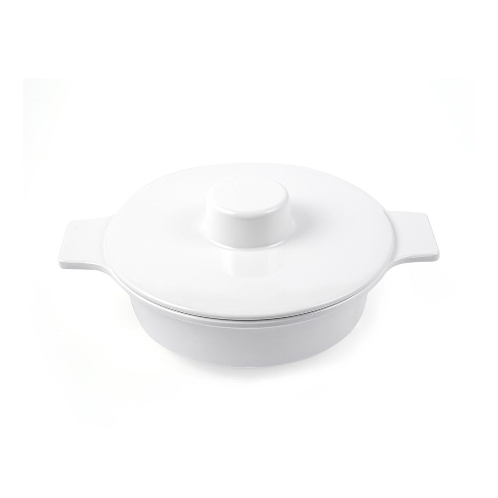 Vague Melamine Soup Bowl with Lid 17 cm