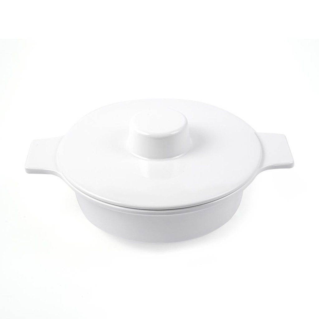 Vague Melamine Soup Bowl with Lid 19.5 cm