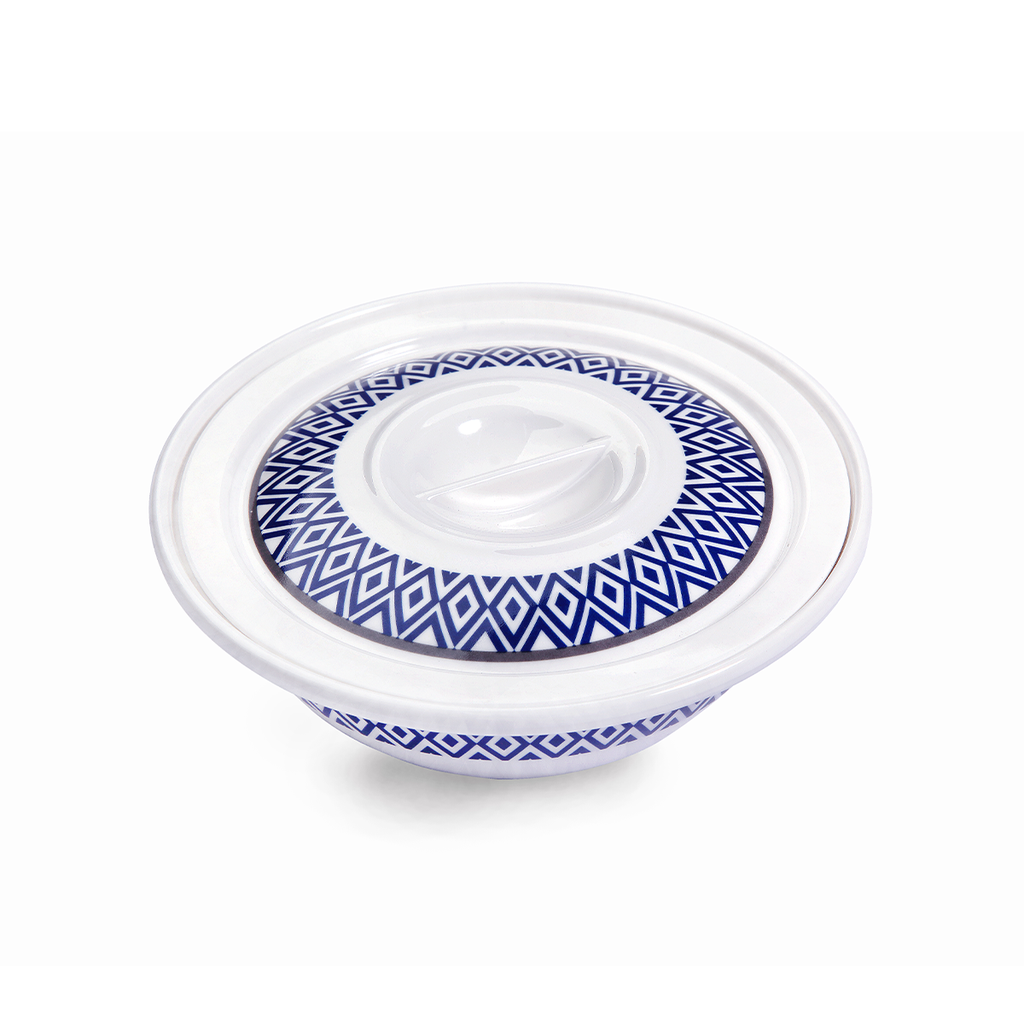 Vague Melamine Soup Bowl with Lid 5"Blue