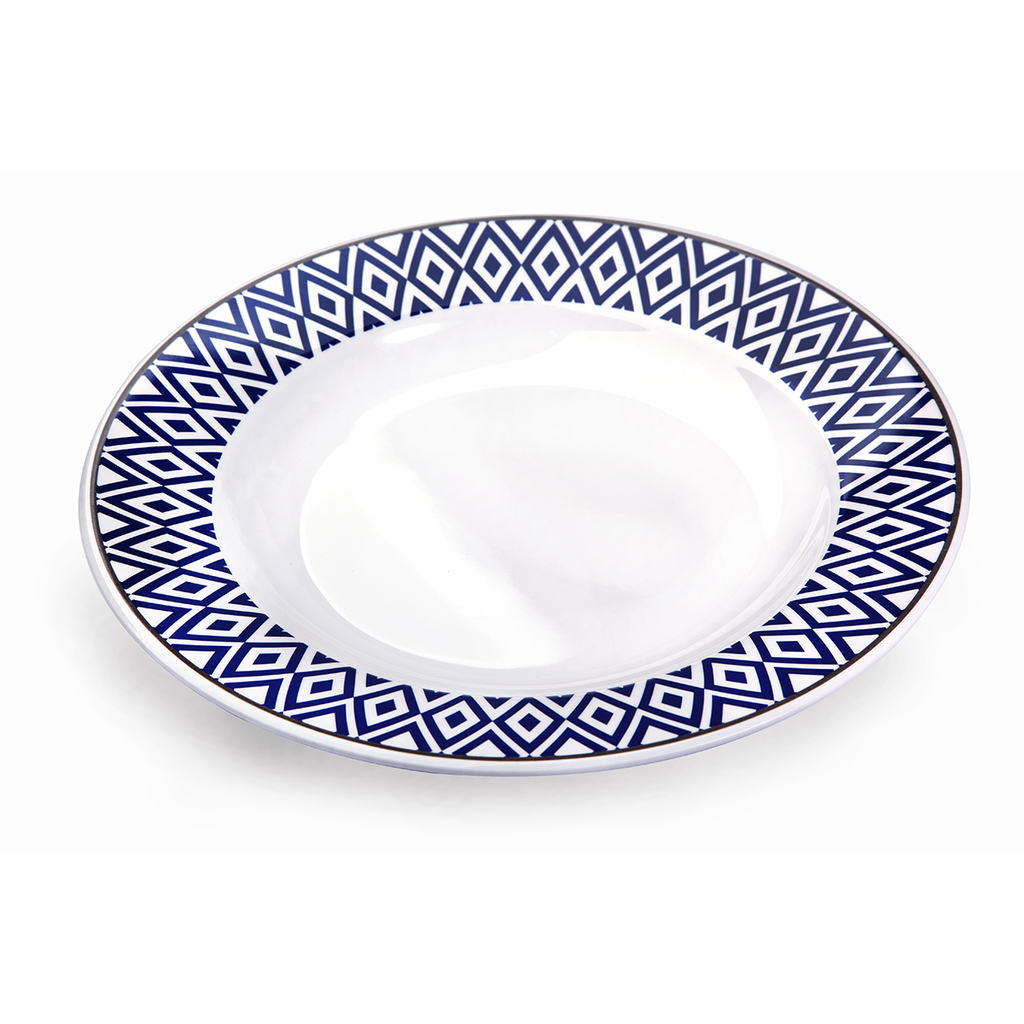 Vague Melamine Soup Plate Blue 10"