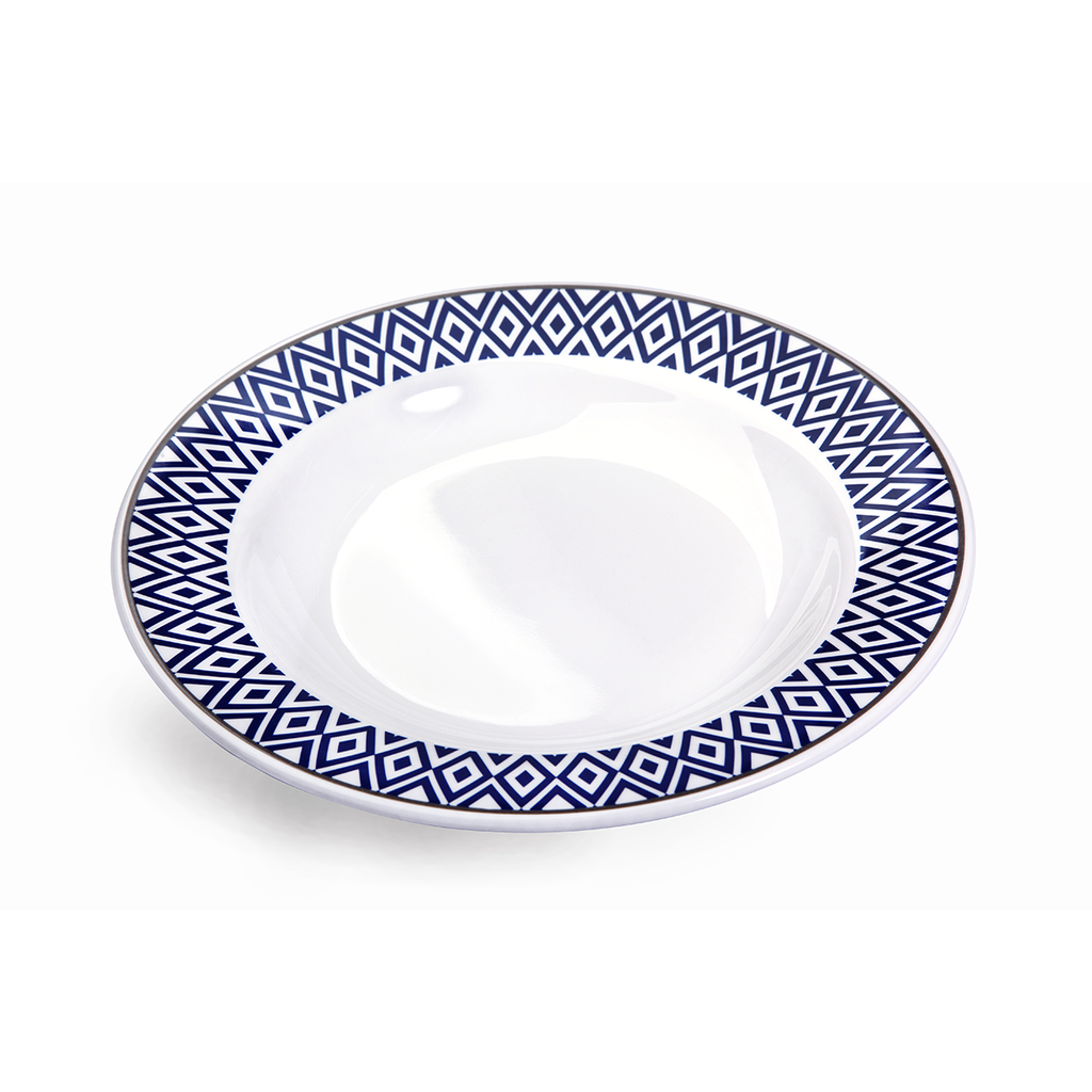 Vague Melamine Soup Plate Blue 9"