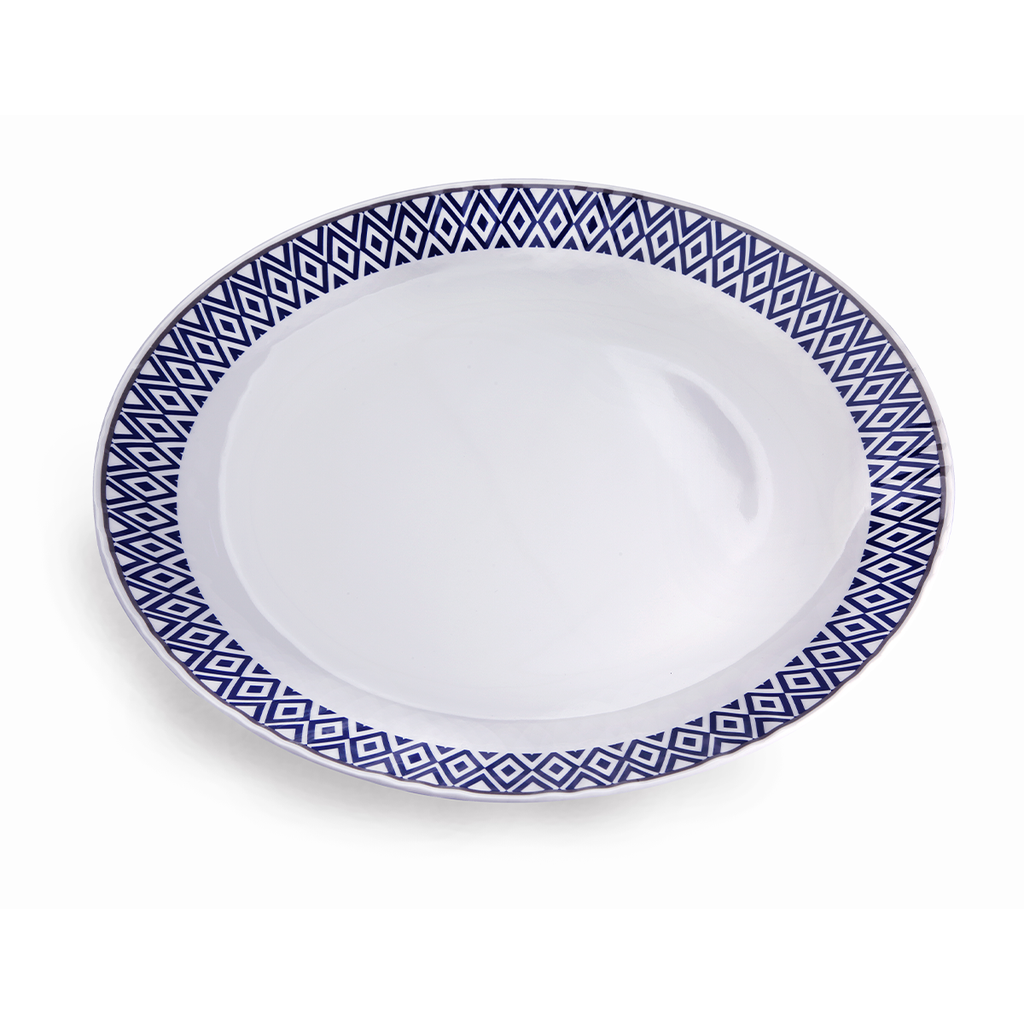 Vague Melamine Soup Plate Blue 11"