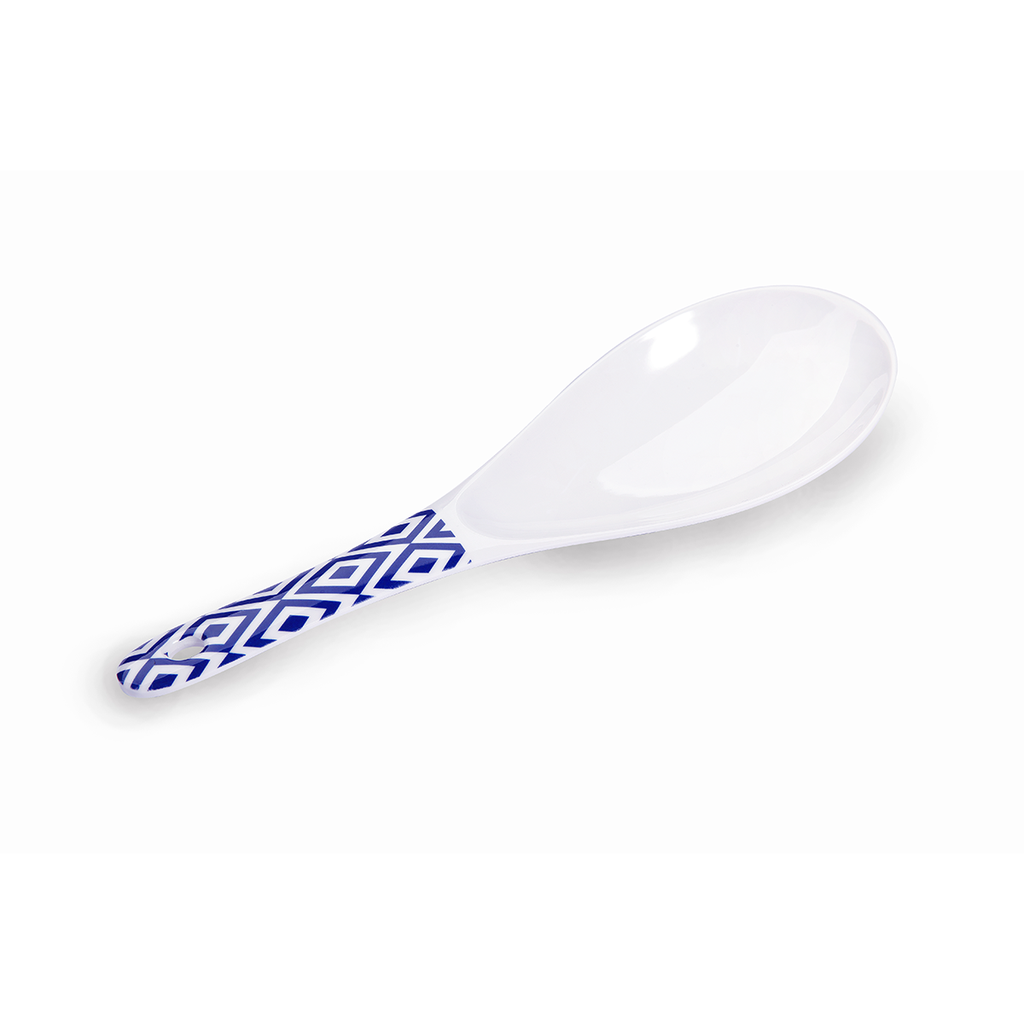 Vague Melamine Ladle  Blue Line 8"