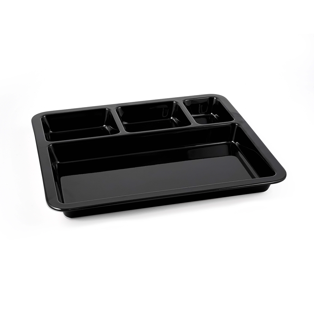 Vague Melamine Square 4 Compartment Divided Platter 28 cm