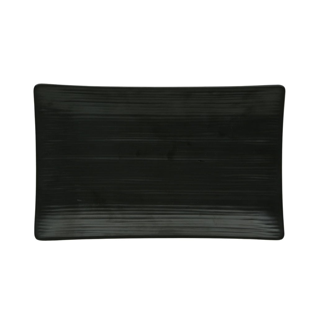 Vague Black Melamine Rectangular Plate 24.8 cm x 15 cm