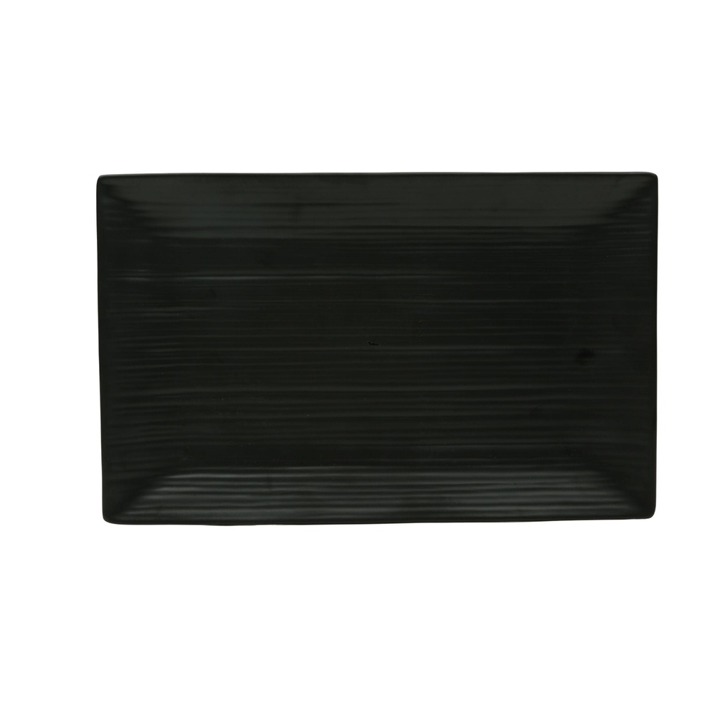 Vague Black Melamine Rectangular Plate 34 cm x 21.5 cm