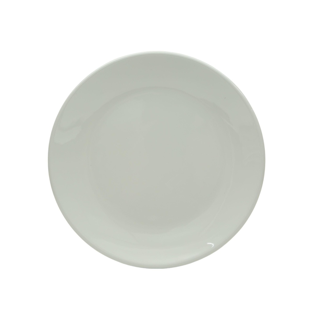 Vague White Melamine Round Plate 20 cm