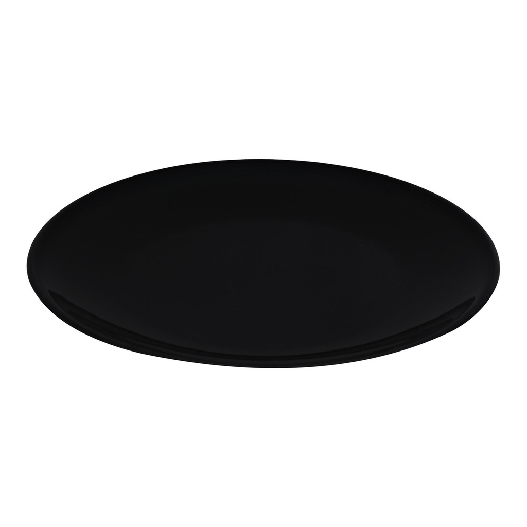 Vague Black Melamine Round Plate 20 cm