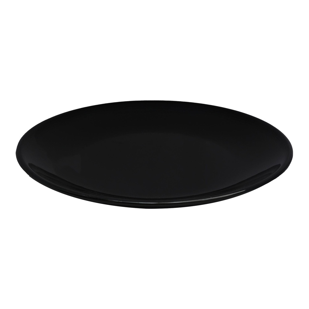 Vague Black Melamine Round Plate 25 cm