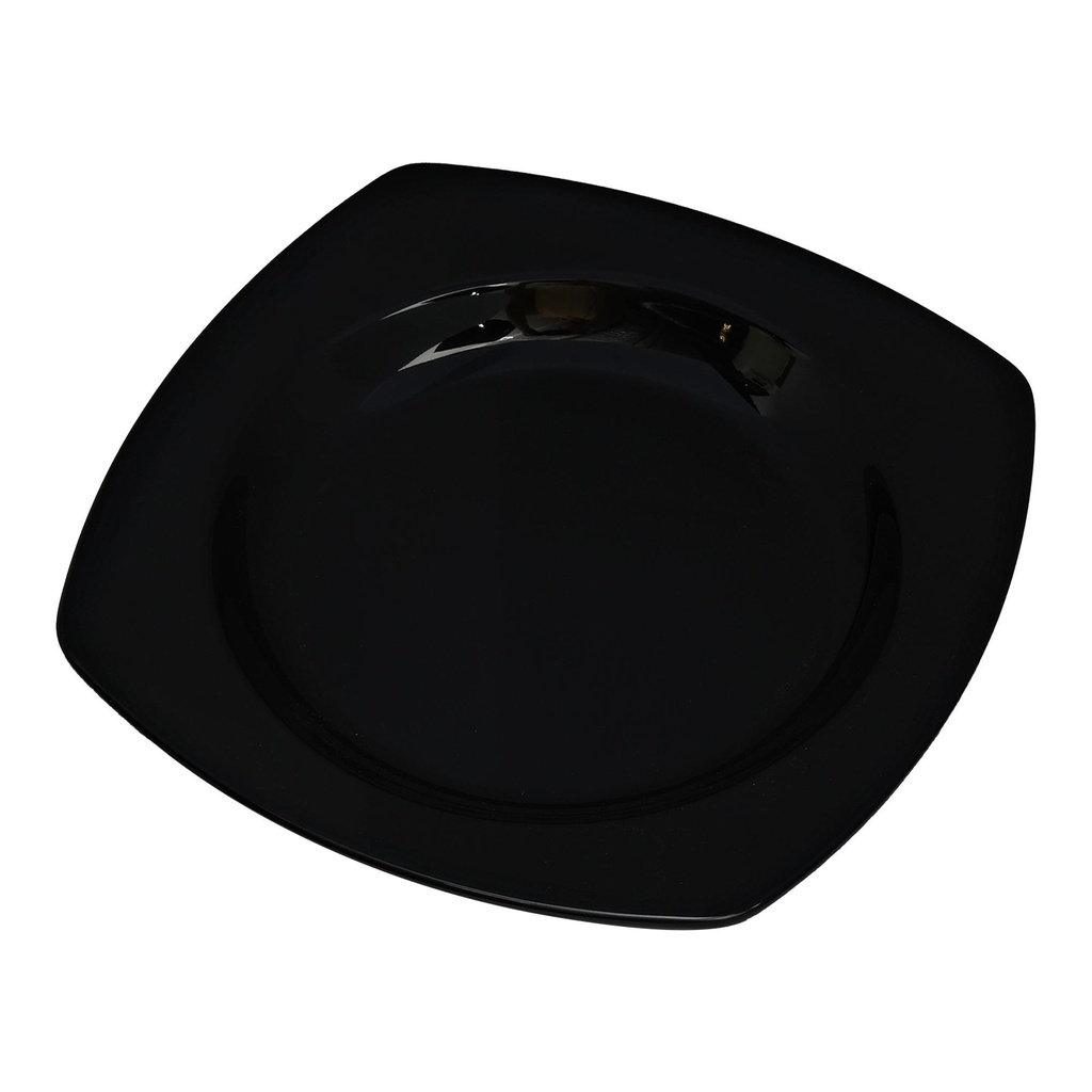 طبق مستطيل من الميلامين الأسود  21.5 سم × 21.5 سم