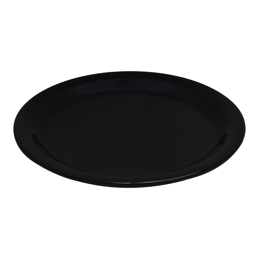 Vague Black Melamine Round Plate 19 cm