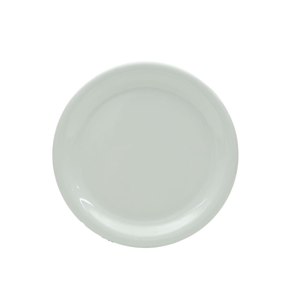 Vague White Melamine Round Plate 28 cm